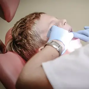 Little boy at the dentist